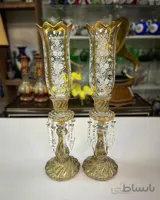 یک جفت شمعدان پایه مورچه ای پرطلاکوب