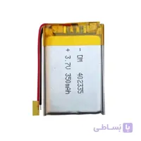 باتری لیتیوم پلیمر 3.7 ولت 350 میلی آمپر 402335