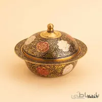 قندان برنجی میناکاری مدل شرمین سایز بزرگ