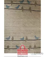 گلیم فرش ماشینی ساوین کد 4008 نقره ای