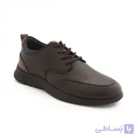 کفش مردانه راحتی چرم طبیعی مدل اَرشیا قهوه‌ای