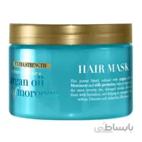 ماسک مو روغن آرگان مراکش OGX (او جی ایکس) | بدون سولفات، مرطوب کننده عمیق و نرم کننده | ۱۶۸ گرم ا OGX Extra Strength Hydrate & Repair Argan Oil of Morocco Mask 168g