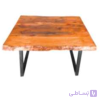 میز روستیک با چوب طبیعی و پایه فلزTR سفارشی استیل هامون