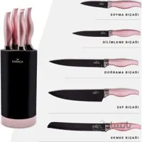 ست چاقوی آشپزخانه 6 پارچه کاراجا مدل Karaca Rosegold