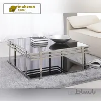 میز جلو مبلی استیل گرد و ۴ ضلعی مدل روژان ROJAN
