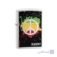 فندک زیپو مدل Zippo Peace Brushed Chrome کد 29606 ا Zippo Peace Brushed Chrome 29606 Lighter