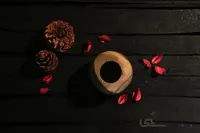 گلدان لبه پوستی چوبی