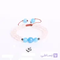 دستبند سنگ آکوآمارین، رزکوارتز، حدید کد BT-720