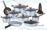 سرویس قابلمه گرانیتی 30 پارچه کاندید مدل اوشن نقره ابی
