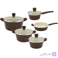 سرویس قابلمه ۲۲ پارچه گرانیت قهوه ای Niceoker مدل Hera