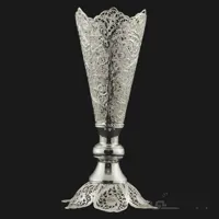 گلدان ملیله کاری روی مس مدل موشکی سایز متوسط