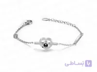 دستبند زنانه دوستت دارم به صد زبان دنیا طرح قلب 10130