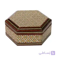 جعبه خاتم کاری 6 گوش خاتم تخمه دار