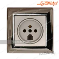 پریز تلفن دوکاره الیزه طرح متال سیلور