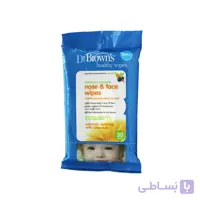 دستمال مرطوب صورت و بینی کودک دکتر براون Dr Browns بسته 30 عددی