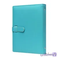 کلاسور چرمی چهارحلقه (کوچک) فیروزه ای