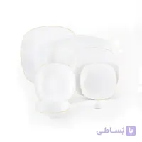 سرویس 27 پارچه چینی زرین سری کواترو مدل خط طلا درجه عالی