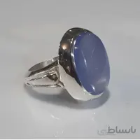 انگشتر نقره با نگین عقیق کبود یمن کد ۱۰۱۱۹۳