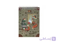 دفترچه یادداشت سیمی 80 برگ کلیپس طرح Fox Family
