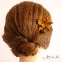 گیره مو تکی دستساز چوبی طرح برگ افرا پاییزی کد ۱۰۲۴۴۷