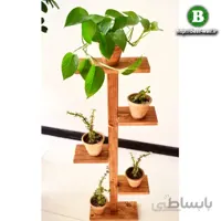 استند گلدان چهار طبقه چوبی