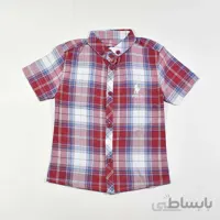 پیراهن آستین کوتاه پسرانه بچه گانه چهارخانه کد 2412