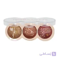 پالت هایلایتر ۳ تایی حرفه ای رمانتیک برد مدل تراکوتا (Romantic Bird Terracotta Attractive Eyes Highlighter Code-04)