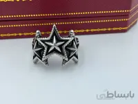 انگشتر مردانه سه ستاره سیاه قلم