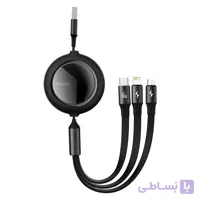 کابل قرقره‌ای تایپ سی سه کاره بیسوس مدل Bright Mirror One-for-Three Retractable Data Cable 100W