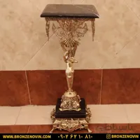 میز تلفن برنزی ستون فرشته پایه سنگی مشکی