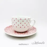 فنجان و نعلبکی اسپاتی صورتی چینی زرین