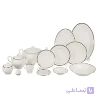 سرویس غذاخوری 102 پارچه چینی زرین ایران سری ایتالیا اف مدل Riva درجه یک