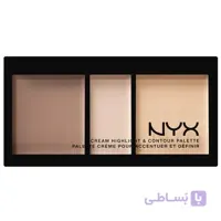 پالت هایلایتر و کانتور نیکس مدل Cream Highlight And Contour Palette