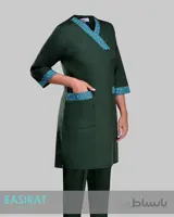 تونیک و شلوار اتاق عمل یشمی حاشیه گلدار