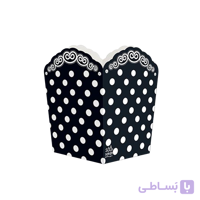 ظرف پاپ کرن تم تولد مشکی خال سفید