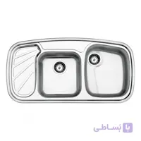 سینک ظرفشویی توکار استیل البرز ا پروانه Steel Alborz Double Bowl Sink 611
