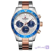 ساعت مچی نیوی فورس مردانه آبی رزگلد مدل Naviforce 9147