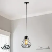 لوستر آویز مدرن مدل الماسی سایز کوچک 1 مشکی