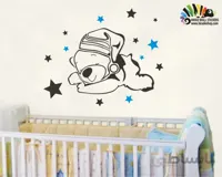استیکر خرس خوابیده اتاق کودک کد h075