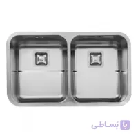 سینک ظرفشویی زیر صفحه ای استیل البرز ا Steel Alborz Double Bowl Sink 935