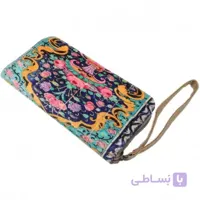 کیف پول بند دار مخمل فیروزه