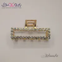 کلیپس مو فلزی نگین دار مستطیل بزرگ