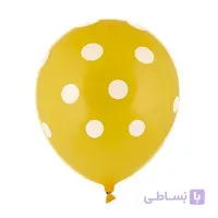 بادکنک لاتکس زرد خال سفید