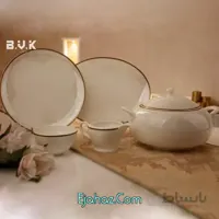 سرویس 142 پارچه غذاخوری چینی بی وی کی مدل بن چاینا بی وی کی(BVK)