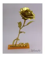 شاخه گل رز طلایی استند دار
