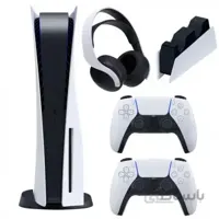 باندل کنسول بازی سونی اروپا مدل پلی استیشن (Playstation 5 (1016 Drive به همراه یک هدست و یک پایه شارژر و یک دسته بازی