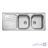 سینک ظرفشویی روکار استیل البرز ا Steel Alborz Double Bowl Sink 214