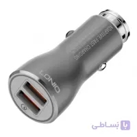 شارژر فندکی دو پورته الدینیو مدل C407q همراه با کابل تایپ سی ا Ldinio C407q