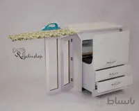 میز چرخ خیاطی اتو دار سفید ا میز چرخ خیاطی اتو دار سفید
