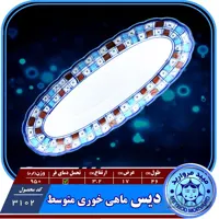 دیس ماهی خوری متوسط چینی میبد مروارید طرح شطرنجی